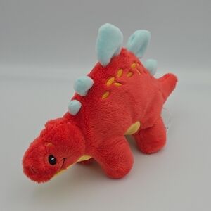 The Petting Zoo Red Yellow Baby Stegosaurus Plush Beanie 11"